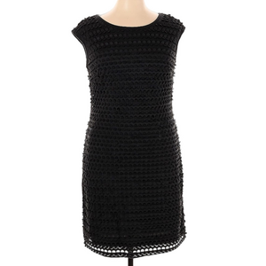 Linea Domani Size 10 Cocktail dress Black Sleeveless Dress textured